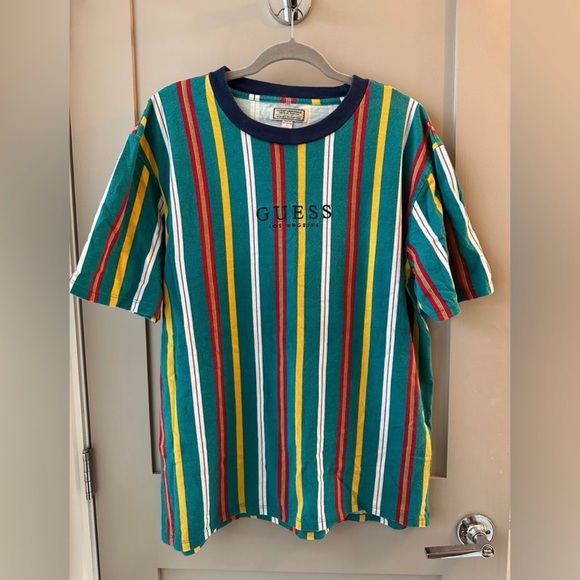 Guess Other - Vintage Guess Men’s Striped T-Shirt Size Large